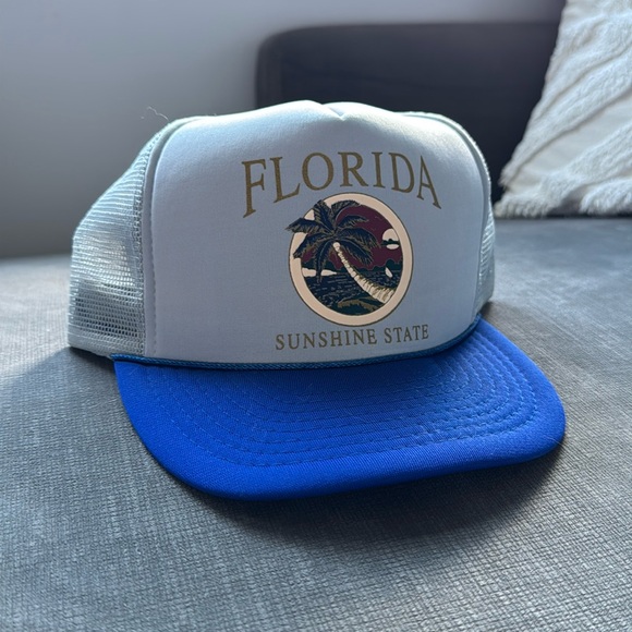 Vintage Florida Sunshine State Snapback / 90s / Trucker Style Mesh - Picture 1 of 7